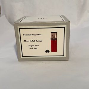 Shotgun Shell w/ shot Porcelain Hinged Box